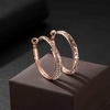 image:imageStunning Austrian Crystal Hollow Hoop Earrings for Women Fashion 14K Gold Plated Hypoallergenic Jewelry GiftWhite CrystalRose Goldtone