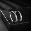image:imageStunning Austrian Crystal Hollow Hoop Earrings for Women Fashion 14K Gold Plated Hypoallergenic Jewelry GiftWhite CrystalSilvertone