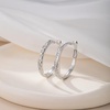 image:imageStunning Austrian Crystal Hollow Hoop Earrings for Women Fashion 14K Gold Plated Hypoallergenic Jewelry GiftWhite CrystalSilvertone