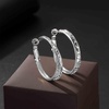 image:imageStunning Austrian Crystal Hollow Hoop Earrings for Women Fashion 14K Gold Plated Hypoallergenic Jewelry GiftWhite CrystalSilvertone