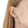 image:imageStunning Austrian Crystal Hollow Hoop Earrings for Women Fashion 14K Gold Plated Hypoallergenic Jewelry GiftWhite CrystalSilvertone