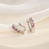 image:imageStunning Austrian Crystal Leverback Earrings for Women 14K White Gold Plated Huggie Earrings Hypoallergenic Jewelry GiftAntique Pink