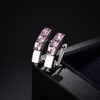 image:imageStunning Austrian Crystal Leverback Earrings for Women 14K White Gold Plated Huggie Earrings Hypoallergenic Jewelry GiftAntique Pink