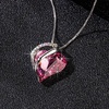 image:imageTrendy Austrian Crystal Heart Drop Leverback Earrings and Pendant Necklace for Women 14K Rose Gold Plated Hypoallergenic Jewelry Gifts