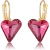 image:imageTrendy Austrian Crystal Heart Drop Leverback Earrings and Pendant Necklace for Women 14K Rose Gold Plated Hypoallergenic Jewelry Gifts