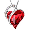 image:imageTrendy Austrian Crystal Heart Drop Leverback Earrings and Pendant Necklaces for Women 14K Rose Gold Plated Hypoallergenic Jewelry Gifts