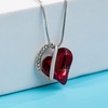 image:imageTrendy Austrian Crystal Heart Drop Leverback Earrings and Pendant Necklaces for Women 14K Rose Gold Plated Hypoallergenic Jewelry Gifts