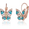 Blue Green Crystals/Rose Gold-tone