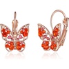 image:imageAustrian Crystal Butterfly Dangle Drop Earrings for Women  14K gold plated brassvibrant colorssecure leverbackexquisite butterfly designgift boxRed Main CrystalRose Goldtone