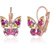 image:imageAustrian Crystal Butterfly Dangle Drop Earrings for Women  14K gold plated brassvibrant colorssecure leverbackexquisite butterfly designgift boxRose Main CrystalRose Goldtone