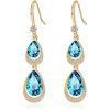 image:imageAustrian Crystal Double Teardrop Dangle Hook Earrings for Women  14K gold plated brasstwinkle teardrop crystalsgift boxdrop earringsBermuda Blue