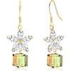 image:imageAustrian Crystal Flower Cube Drop Dangle Earrings for Women Fashion 14K Gold Plated Hypoallergenic JewelryRainbow