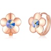 image:imageAustrian Crystal Flower Earrings Rose Gold Drop Earrings for Women 14K Gold Plated Jewelry GiftAurora Borealis