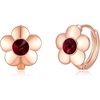 image:imageAustrian Crystal Flower Earrings Rose Gold Drop Earrings for Women 14K Gold Plated Jewelry GiftRed