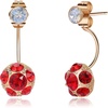image:imageAustrian Crystal Front Back 2 in 1 Round Drop Earrings for Women 14K Gold Plated Hypoallergenic Earring JacketsRed