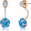 image:imageAustrian Crystal Front Back 2 in 1 Round Drop Earrings for Women 14K Gold Plated Hypoallergenic Earring JacketsSapphire