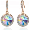 image:imageAustrian Crystal Halo Round Drop Dangle Earrings for Women 14K Gold Plated Hypoallergenic JewelryAurora Borealis