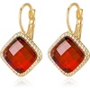 image:imageAustrian Crystal Halo Square Dangle Drop Earrings for Women  14K gold plated brasssecure leverbacksimple square designgift boxRed