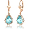 image:imageAustrian Crystal Halo Teardrop Dangle Earrings for Women  14K gold plated brasssecure leverbacksmall teardrop crystalgift boxAquamarine