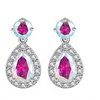 image:imageAustrian Crystal Halo Teardrop Dangle Stud Earrings for Women  teardrop austrian crystal14K white gold plated brassgift boxsparkle CZwedding prom earringsAurora Borealis