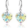 image:imageAustrian Crystal Heart Dangle Hook Earrings for Women  14K white gold plated brassgift boxValentines Day giftAurora Borealis