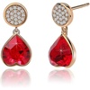 image:imageAustrian Crystal Heart Drop Stud Earrings for Women Fashion 14K Gold Plated Hypoallergenic JewelryRed