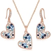 image:imageAustrian Crystal Heart Pendant Necklace Earrings Jewelry Sets for Women  Colorful Crystal14K rose gold plated brassCute heartshaped designgift box162 adjustable chainwomens jewelry setBlue Main CrystalRose Goldtone