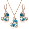 image:imageAustrian Crystal Heart Pendant Necklace Earrings Jewelry Sets for Women  Colorful Crystal14K rose gold plated brassCute heartshaped designgift box162 adjustable chainwomens jewelry setBlue Green CrystalsRose Goldtone