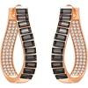 image:imageAustrian Crystal Hoop Earrings for Women Pave Oval Hoop Earrings for Women 14K Gold Plated Hypoallergenic Jewelry GiftBlack
