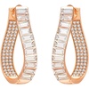 image:imageAustrian Crystal Hoop Earrings for Women Pave Oval Hoop Earrings for Women 14K Gold Plated Hypoallergenic Jewelry GiftWhite
