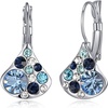 image:imageAustrian Crystal Multicolored Pear Dangle Drop Earrings for Women  14K gold plated brasscolorful crystalleverback claspgift boxPearshaped designBlue Main Crystal Silvertone