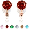 image:imageAustrian Crystal Round Cilp On Stud Earrings for Women  14K gold plated brassround crystalnonpierced cliponsoft silicone padsgift boxBurgundyGoldtone