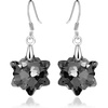 image:imageAustrian Crystal Snowflake Drop Dangle Earrings for Women 925 Sterling Silver Hook Hypoallergenic Jewelry Christmas GiftBlack