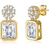 image:imageAustrian Crystal Square Dangle Drop Stud Earrings for Women  square austrian crystalbutterfly claspcute flower design14K gold plated brassgift boxWhite Clear
