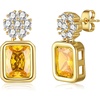 image:imageAustrian Crystal Square Dangle Drop Stud Earrings for Women  square austrian crystalbutterfly claspcute flower design14K gold plated brassgift boxYellow