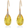 image:imageAustrian Crystal Teardrop Dangle Earrings for Women Drop Hook Earring 14K Rose Gold Plated Hypoallergenic Jewelry Yellow