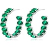 image:imageDazzling Multicolor Austrian Crystal 14K Gold Plated Hoop Earrings for Women Fashion Hypoallergenic Jewelry GiftGreen Crystal  Silvertone