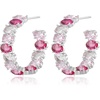 Pink Main Crystal/Silver-tone