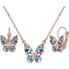image:imageEVEVIC Austrian Crystal Butterfly Pendant Necklaces and Earrings Jewelry Set Purple