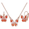 image:imageEVEVIC Austrian Crystal Butterfly Pendant Necklaces and Earrings Jewelry Set Red
