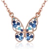 image:imageEVEVIC Austrian Crystal Colorful Butterfly Pendant Necklace for Women  162 adjustable chain14K gold plated brassmulticolored austrian crystallobster claspgift boxdelicate butterfly designBlue Green CrystalsRose Goldtone