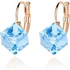 image:imageEVEVIC Austrian Crystal Cube Drop Leverback Earrings for Women  14K Rose GoldPlated HypoallergenicGeometric Cube EarringsCrystal Dangle StyleSecure Leverback ClosureGift for WomenAquamarine