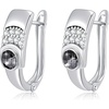 image:imageEVEVIC Austrian Crystal Earrings Leverback Drop Earrings for Women 14K White Gold Plated Pave Earrings Hypoallergenic Jewelry GiftJet Black