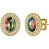 image:imageEVEVIC Austrian Crystal Halo Oval Stud Earrings for Women Trendy14k Gold Plated Hypoallergenic Earring Jewelry GiftVitrail Medium