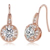 image:imageEVEVIC Austrian Crystal Halo Round Drop Dangle Earrings for Women 14K Gold Plated Hypoallergenic Earring Trendy Jewelry GiftsWhite Crystal Gold Tone