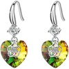 image:imageEVEVIC Austrian Crystal Hollow Heart Drop Earrings for Women French Hook  14K GoldPlated Finish Heart Dangle Earrings Hollow Floral Center Sparkling Top Stone Date Night And Dinner WearRainbow