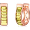 image:imageEVEVIC Austrian Crystal Huggie Hoop Earrings for Women Trendy Hypoallergenic 14K Small Rose Gold Plated Hoops Earring Jewelry GiftsLime Green