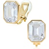 image:imageEVEVIC Austrian Crystal Octagon Clip On Earrings for Women Fashion 14K Gold Plated Non Pierced for Sensitive Ears Jewelry GiftsClear White