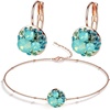 image:imageEVEVIC Austrian Crystal Rhinestone Leverback Drop Earrings and Bracelet Set for Women 14K Gold Plated Dainty Colorful Charm Jewelry Gift Green