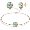 image:imageEVEVIC Austrian Crystal Rhinestone Stud Earrings and Bracelet for Women 14K Gold Plated Dainty Colorful Charm Jewelry Gift Green Opal